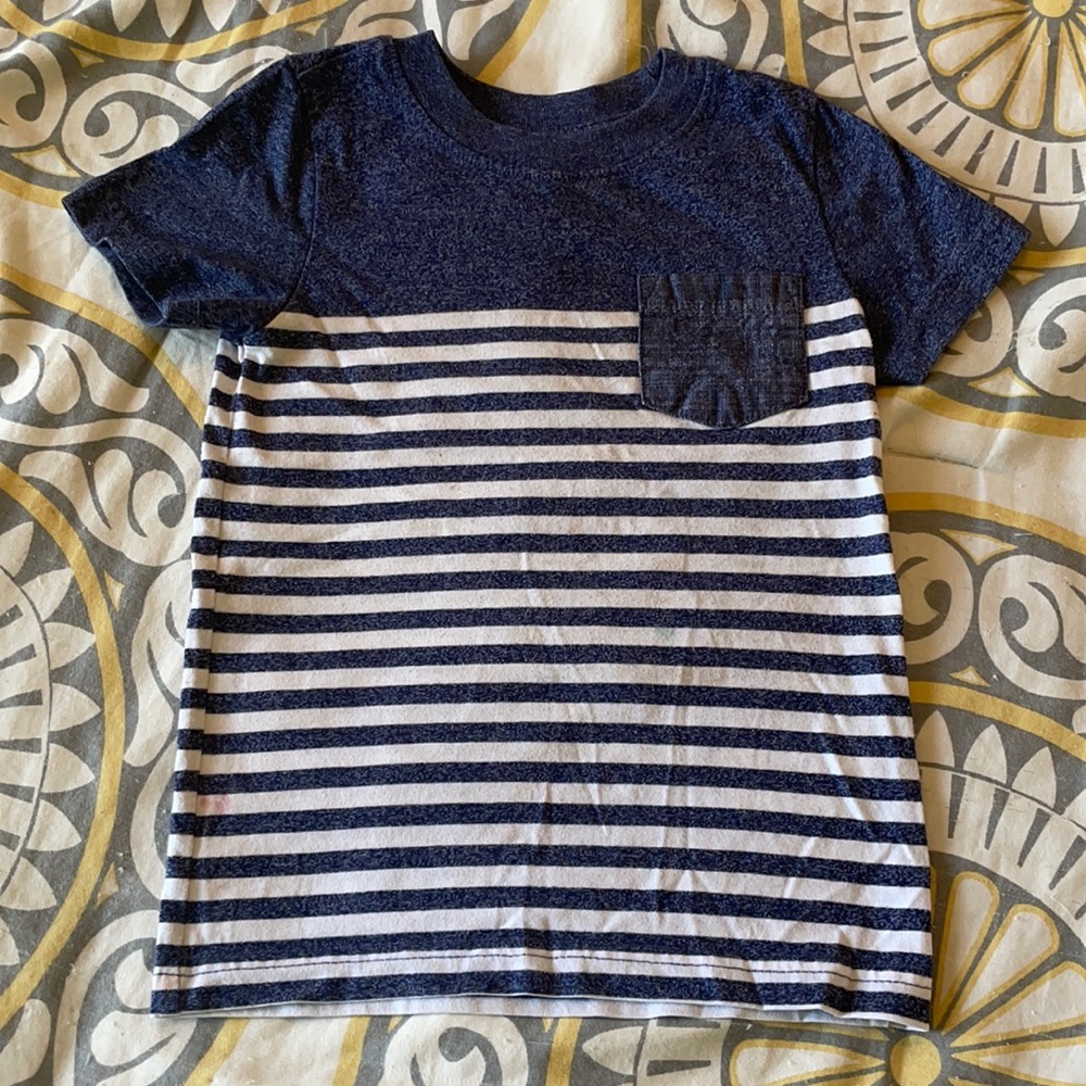 Boys blue striped tee